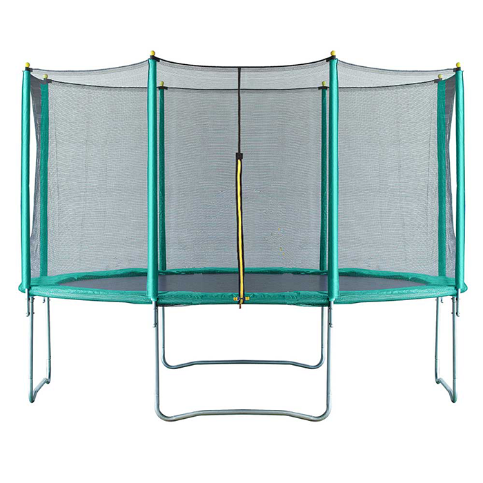 Velocity 14ft Trampoline with Safety Enclosure - Free Basketball & Water Mister - Green