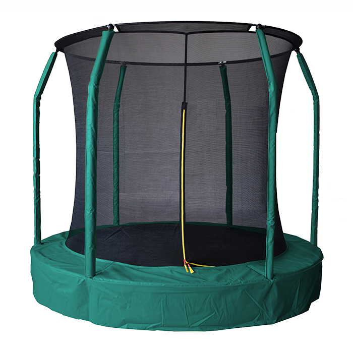 Air League 10ft In Ground Sunken Trampoline With Safety Enclosure Green