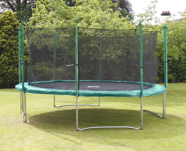 Big Air Junior Green 14ft Trampoline With Safety Enclosure IN STOCK NOW !