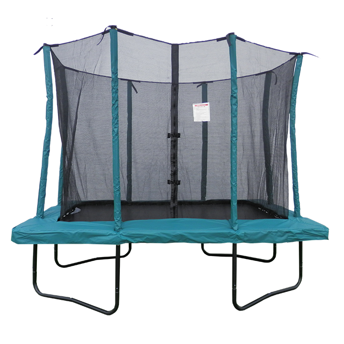 Velocity 6x9ft Green Powder Coated Rectangular Trampoline With Safety Enclosure