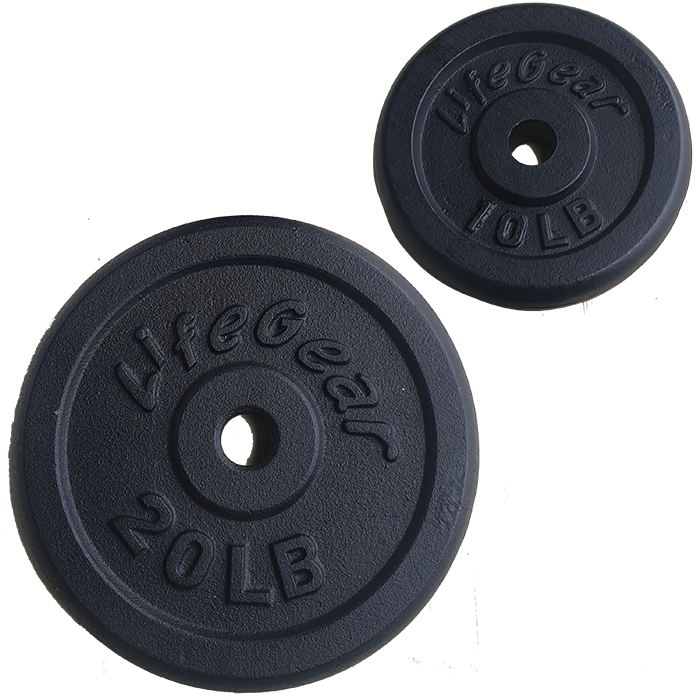 Lifegear 100lb Black Standard Weight Plate Set