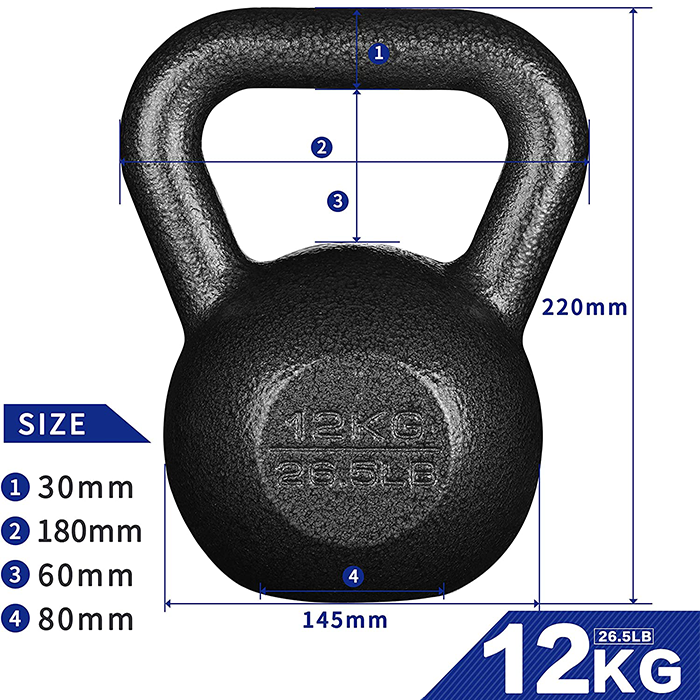 Ironman Pro 12kg Cast Iron Kettlebell