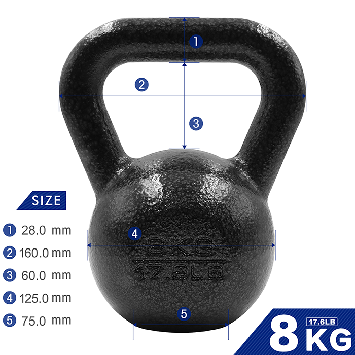 Ironman Pro 8kg Cast Iron Kettlebell