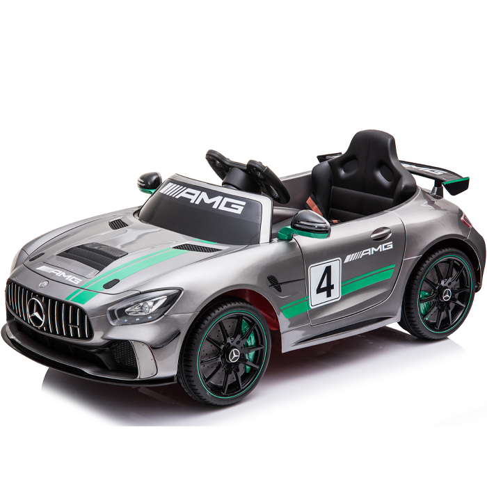 Kids Electric Ride On Car Mercedes GT4 AMG Silver Gloss