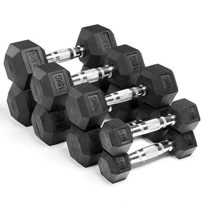 Ironman Rubber Coated Hex 22.5kg Dumbbell