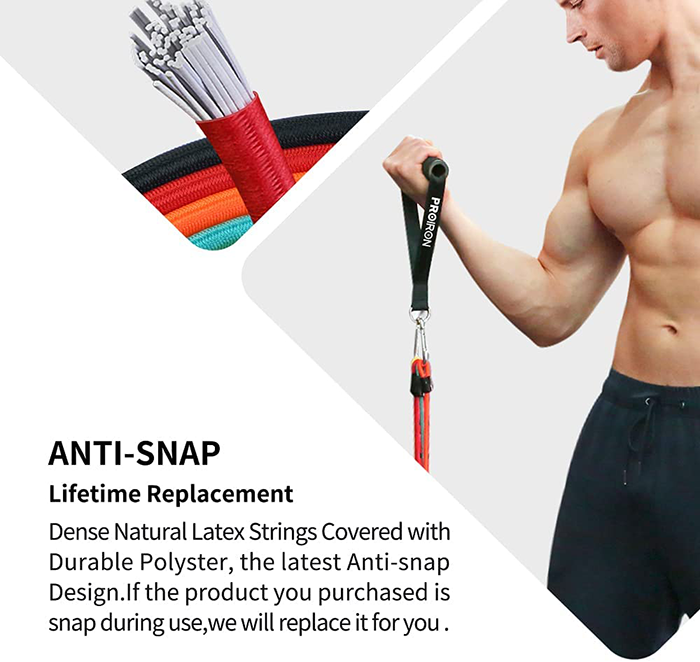 PROIRON Resistance Band Set with Handles Ankle Straps and Door Anchor - Image 9