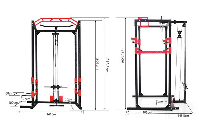 BodyTrain BodyTrain Professional Power Rack with Cable System & Foldable Adjustable Weight Bench Package