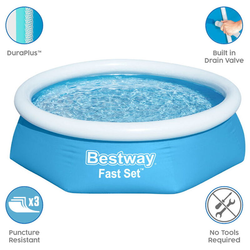 BestWay 8ft x 24inch Fast Set™ Above Ground Swimming Pool With Filter