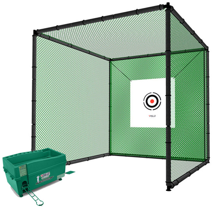 Hillman PGM 2m Heavy Duty Golf Practice Cage And Ball Dispenser Package