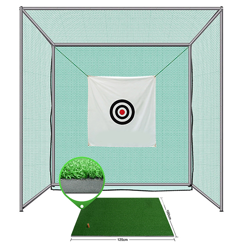 Hillman PGM 3m Semi-Commercial Golf Practice Cage and 1.25m Practice Mat Package