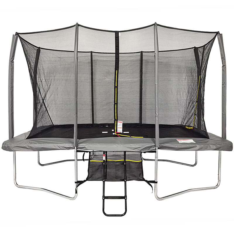 9x14ft Rectangular Trampoline with Safety Enclosure Grey