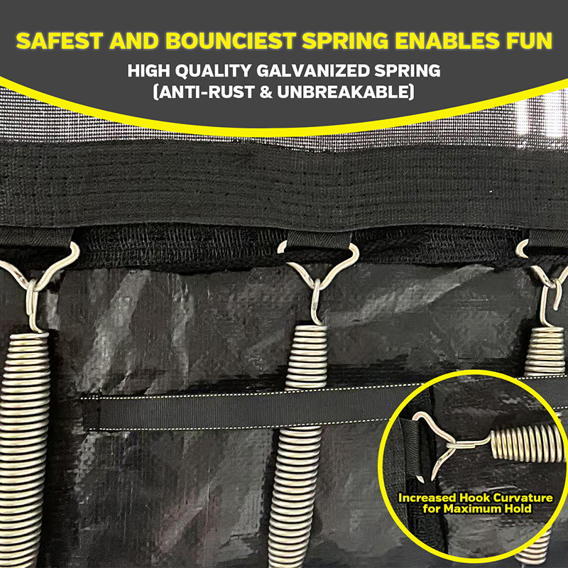 9x14ft Rectangular Trampoline with Safety Enclosure Grey