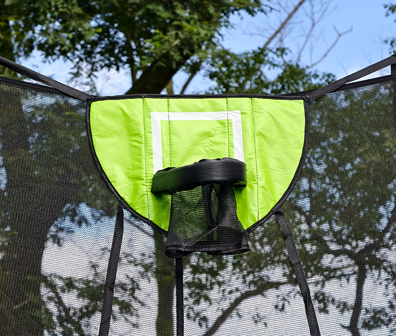 7x 9ft Rectangular Trampoline with Safety Enclosure Black FREE Ladder & Basketball Game