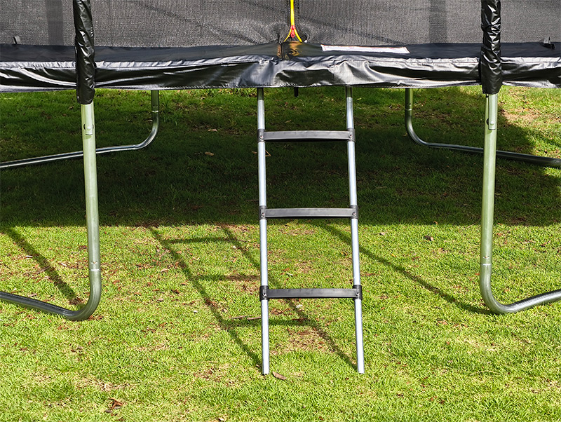 10x12ft Rectangular Trampoline with Safety Enclosure Black FREE Ladder & Basketball Game