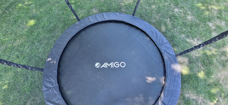 Amigo 8ft Trampoline with Enclosure Free Shoe Tidy & Ladder – Blue