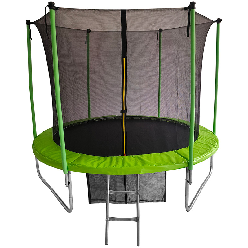 6ft Trampoline & Safety Enclosure Free Shoe Tidy & Ladder – Green