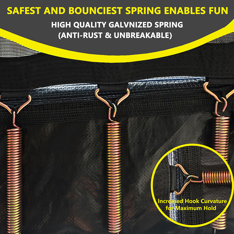 8x12ft Rectangular Trampoline with Safety Enclosure Grey FREE Ladder & Basketball Game