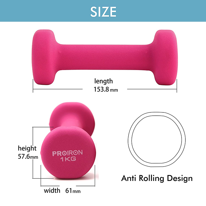 IronMan Neoprene Coated Cast Iron Dumbbell Set with Carry Rack