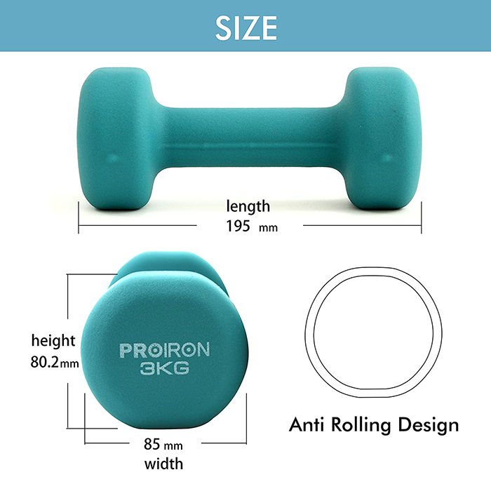 IronMan Neoprene Coated Cast Iron Dumbbell Set with Carry Rack