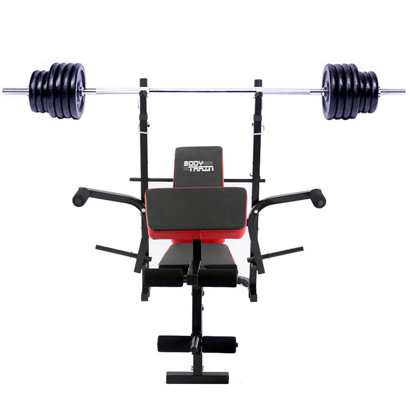 BodyTrain Elite Weight Bench & 60kg Standard Three-Piece Barbell Set