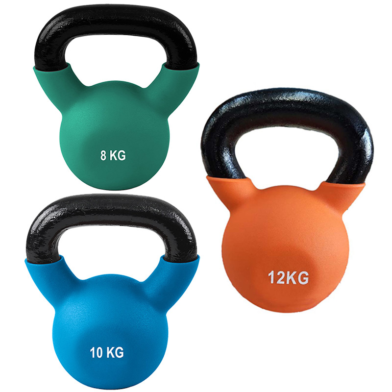 Ironman Cast Iron Coated Kettlebell Set (8kg 10kg 12kg)