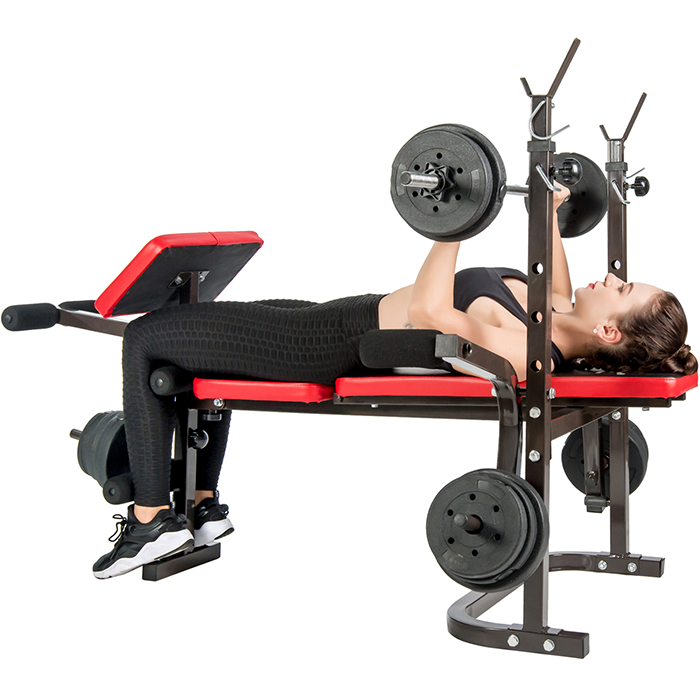 BodyTrain Elite Weight Bench & 60kg Standard Three-Piece Barbell Set