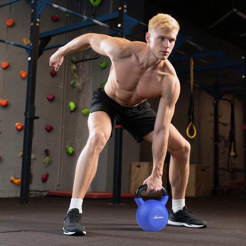 Ironman Cast Iron Coated Kettlebell Set (8kg 10kg 12kg)