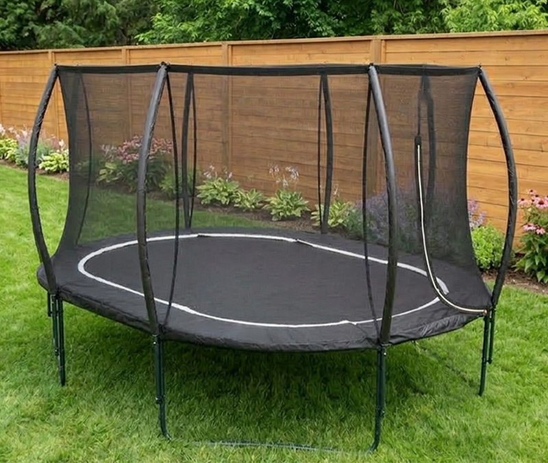 7x10ft Oval Trampoline With Safety Enclosure